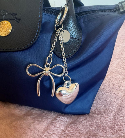 Handbag accessory - heart and bow