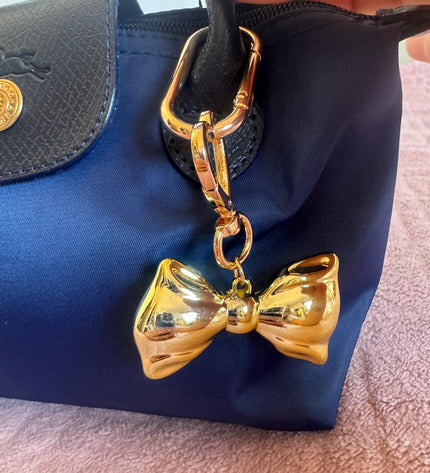 Handbag accessory - gold bow