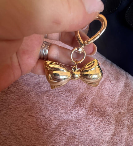 Handbag accessory - gold bow